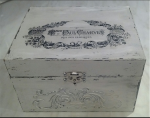 Decoupage scatola legno bianca