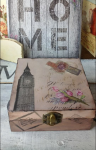 Decoupage scatola legno con big ben