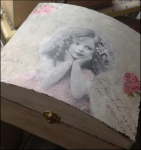 Decoupage scatola legno con immagine