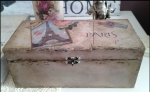 Decoupage scatola legno con scritta paris