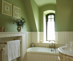 Bagni stile inglese: crema e verde