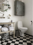 Bagno sogno shabby: bainco e nero