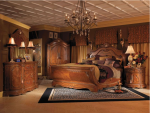 Camera da letto classica in noce con armadio