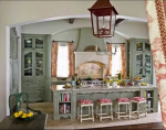 Cucina a vista con isola: shabby