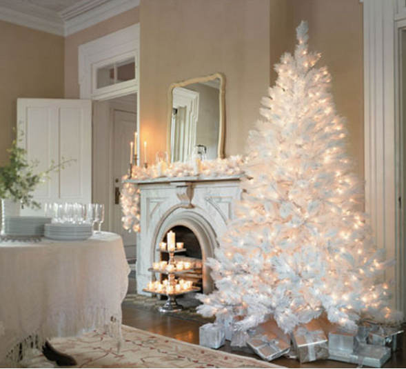 Idee Albero Di Natale Bianco E Argento.Come Decorare L Albero Di Natale Bianco In Stile Shabby