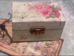 Decoupage scatola legno con il rosa